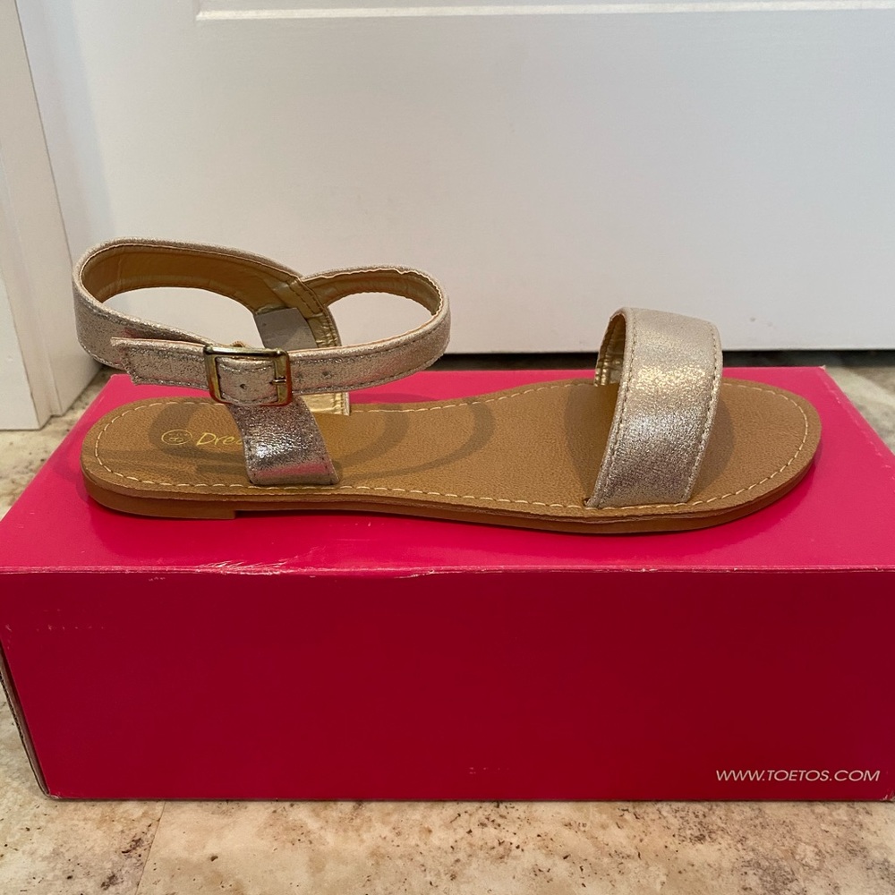 Dream Pairs by Toetos Hoboo Gold Suede Sandals